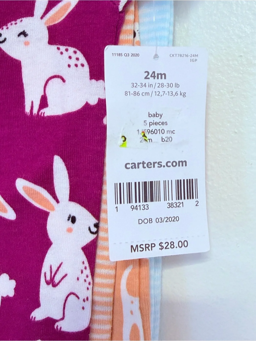 Carter's Baby Infant Animal Prints 5-Pack Bodysuits - Multi, 24 months NWT - Picture 4 of 9